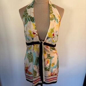 Nicole Miller Halter top 100% Silk